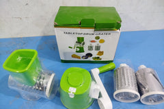 Multifunctional Hand Crank Drum Vegetable Cutter And Kitchen Grater With Interchangeable Blades