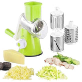 Multifunctional Hand Crank Drum Vegetable Cutter And Kitchen Grater With Interchangeable Blades