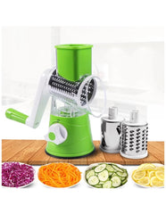 Multifunctional Hand Crank Drum Vegetable Cutter And Kitchen Grater With Interchangeable Blades