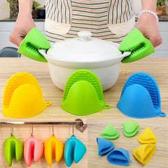 1 Pair Silicone Heat Resistant Glove Clip – Non-Slip Insulation Pot & Bowl Holder, Cooking and Baking Oven Mitt