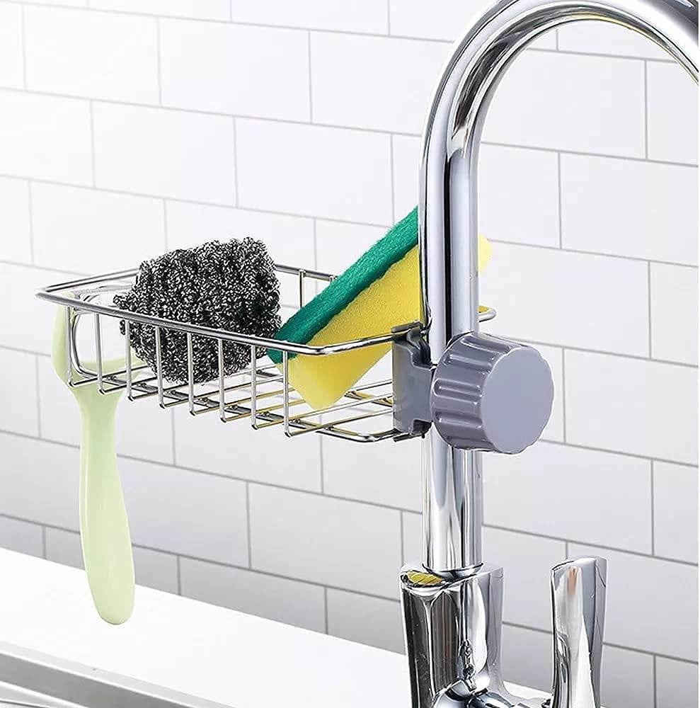 Stainless Steel Faucet Sponge Holder, Suitable for Kitchen Sink