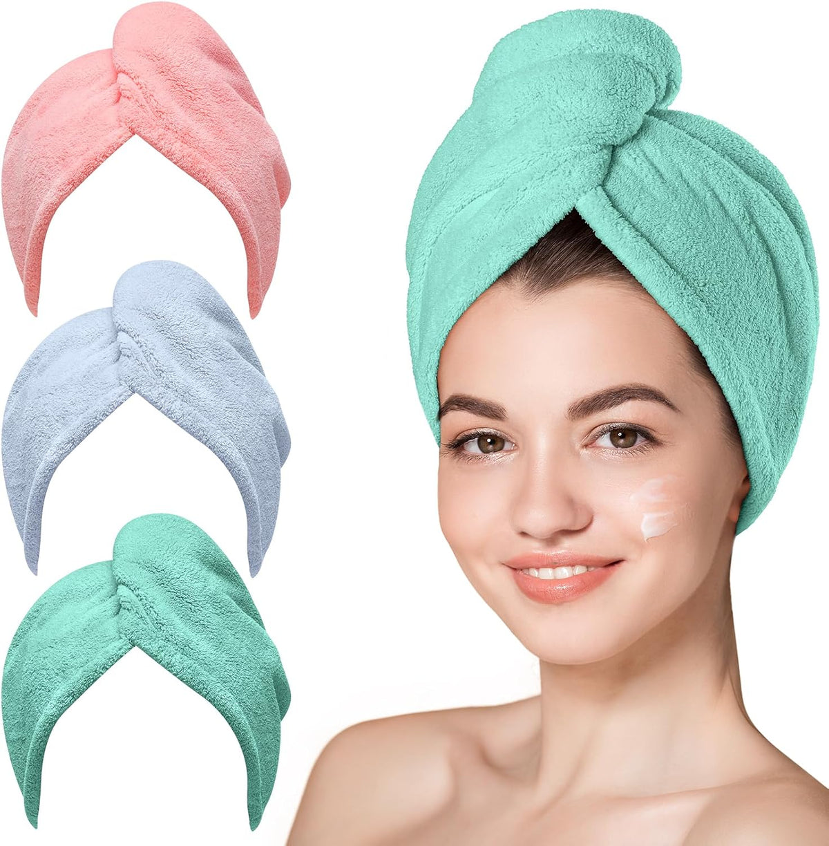Hair Drying Towel Cap – Quick Dry, Soft & Absorbent Turban Wrap For Women | Hair Towel For Bathroom & Salon Use (Random Color)